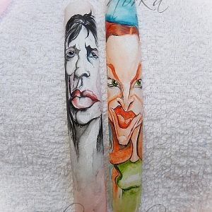 Karikatúra: Mick Jagger, Marcia Cross